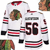 Blackhawks #56 Gustafsson White With Special Glittery Logo Adidas Jersey,baseball caps,new era cap wholesale,wholesale hats